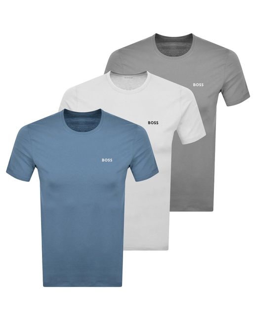 BOSS BUSINESS Blue Boss 3 Pack Crew Neck T Shirts for men