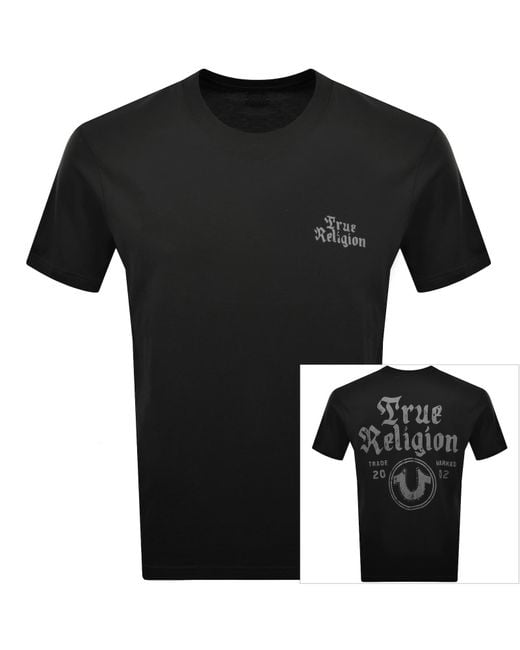 True Religion Black Trade Marked T Shirt for men