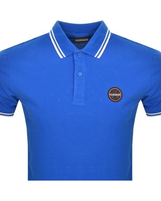 Napapijri Blue Macas Short Sleeve Polo T Shirt for men