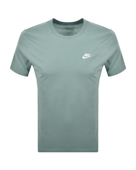 Nike Green Crew Neck Club T Shirt for men