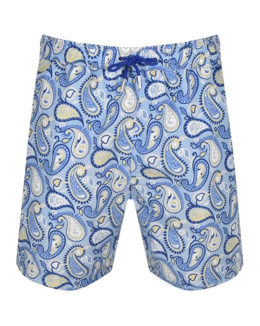 Synthetic Paisley Print Swim Shorts 