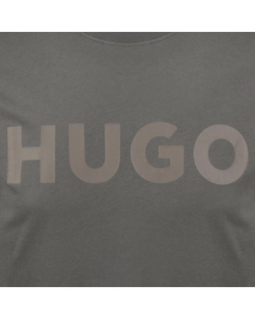 HUGO Gray Dulivio Crew Neck T Shirt for men