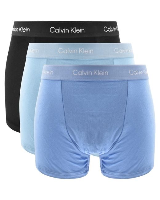 Calvin Klein Blue Underwear 3 Pack Icon Trunks for men