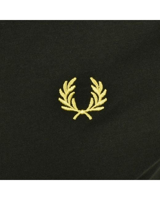 Fred Perry Green Twin Tipped T Shirt Hunter for men