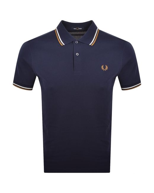 Fred Perry Blue Twin Tipped Polo T Shirt for men