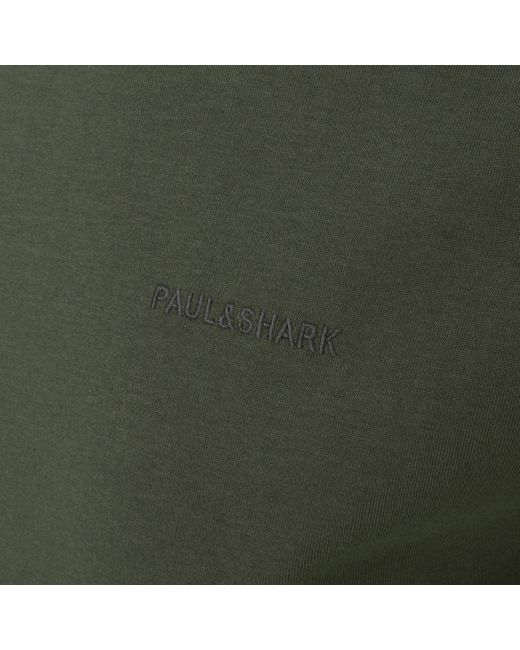 Paul & Shark Green Paul And Shark Short Sleeve Knitted T Shirt for men
