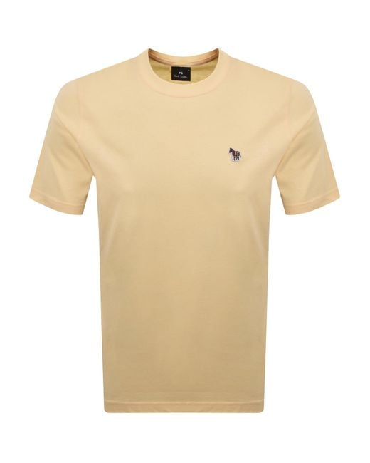 Paul Smith Natural Short Sleeve Zebra T Shirt for men