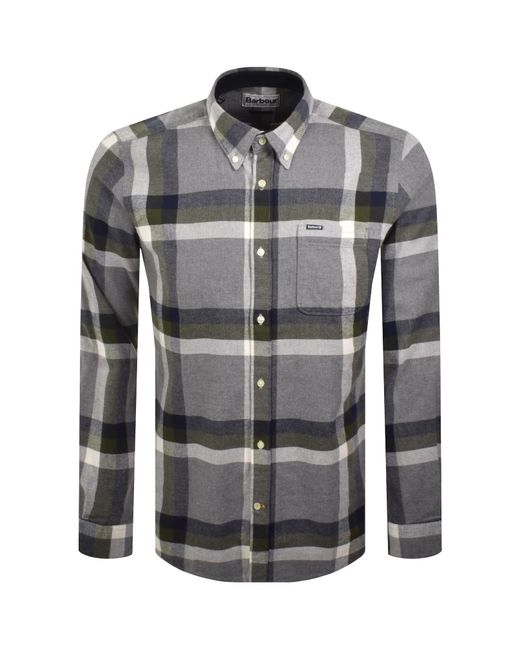 Barbour Gray Folley Checked Tailored Shirt for men