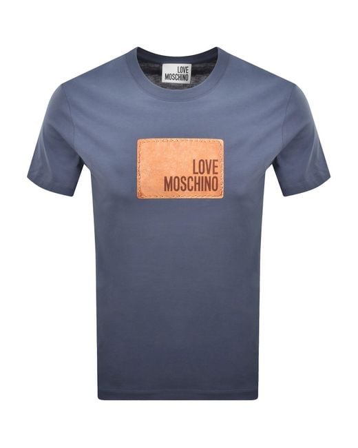 Moschino Blue Graphic T Shirt for men