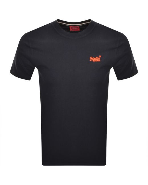 Superdry Black Essential Logo Neon T Shirt for men