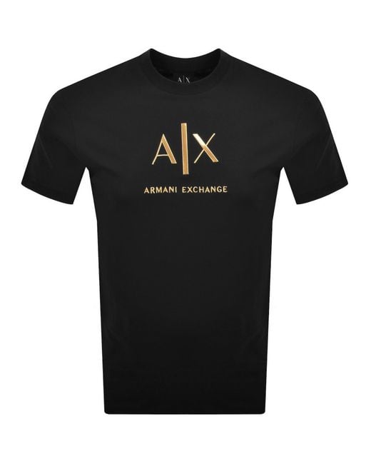 ARMANI EXCHANGE Black Slim Fit T Shirt for men