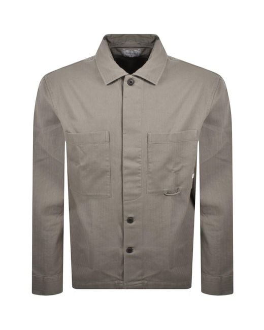 Farah Gray Farah Marshall Long Sleeve Overshirt for men