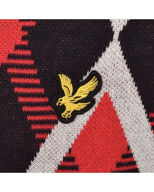 Lyle & Scott Red Argyle Knitted Jumper for men