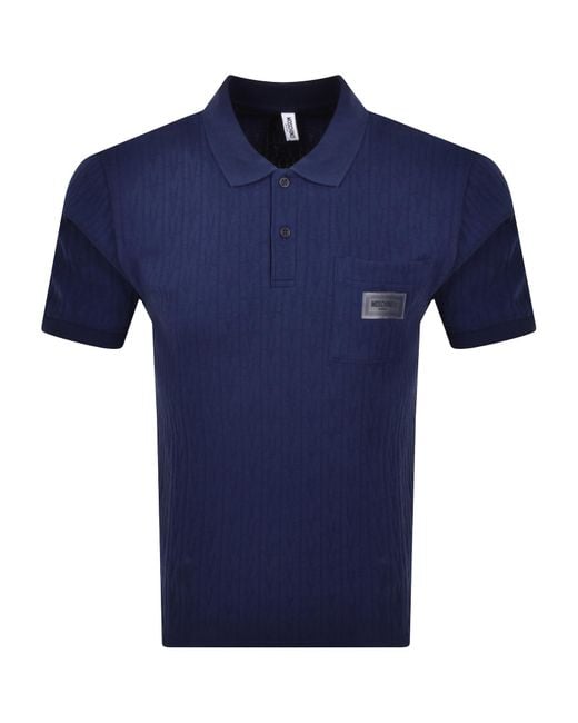 Moschino Blue Swim Short Sleeved Polo T Shirt for men