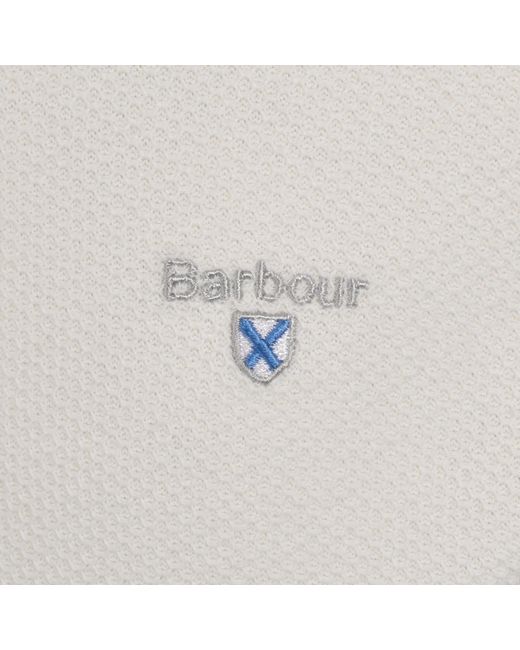 Barbour Gray Ferriby Textured Polo T Shirt for men
