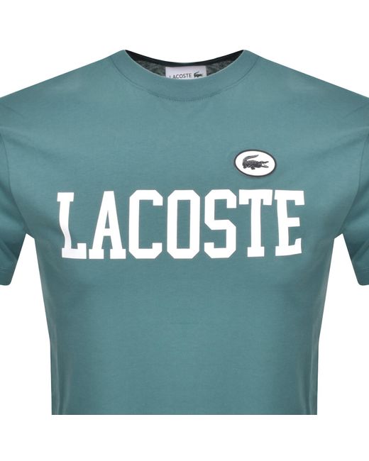 Lacoste Blue Crew Neck Logo T Shirt for men