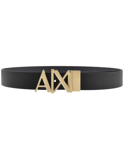 Armani Exchange Reversible Plate Belt in Black for Men | Lyst