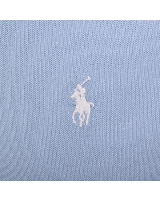 Ralph Lauren Blue Stretch Mesh Zip Polo for men