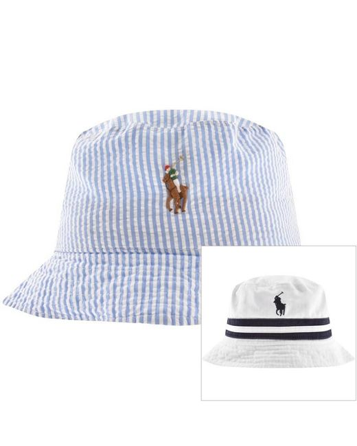 Ralph Lauren Blue Reversible Bucket Hat for men