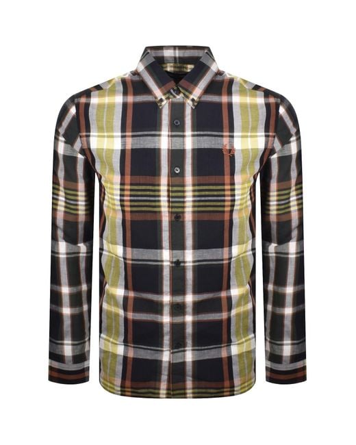 Fred Perry Black Madras Check Shirt for men