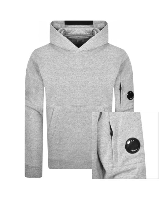 C P Company Gray Cp Company Diagonal Raised Hoodie for men