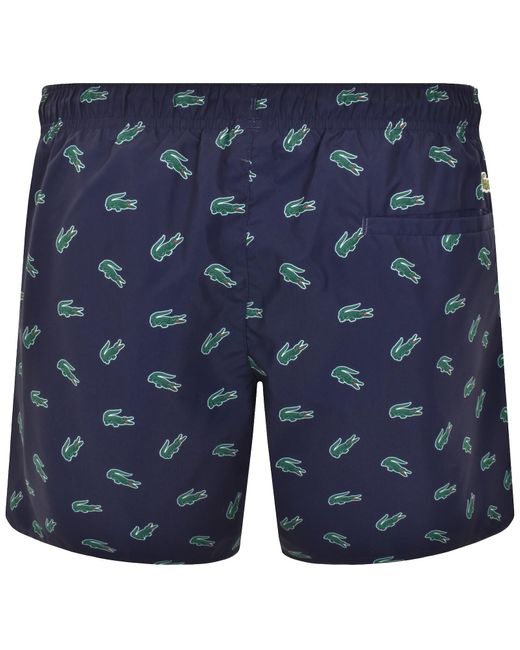 Lacoste Blue Crocodile Print Swim Shorts for men