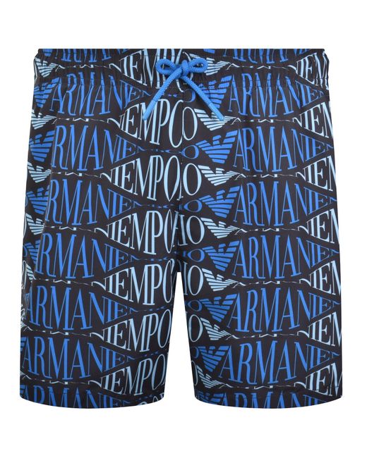 Armani Blue Emporio Boxer Swim Shorts for men