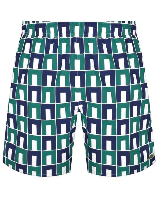 Lacoste Green Patterned Swim Shorts for men