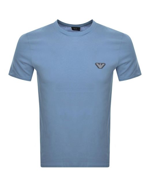 Armani Blue Emporio Logo T Shirt for men