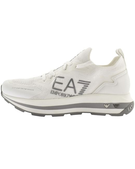 EA7 White Emporio Armani Logo Trainers for men