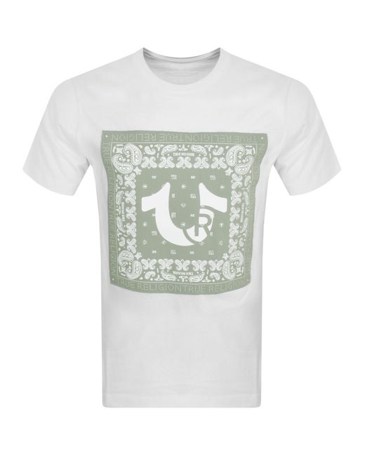 True Religion Gray Logo T Shirt for men