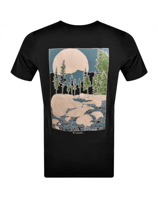 Columbia Black Rapid Ridge Back Graphic T Shirt for men