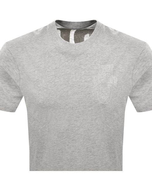 True Religion Gray No 1 Buddha T Shirt for men