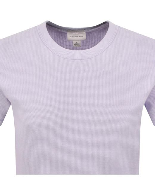 Calvin Klein Purple Jeans Waffle T Shirt Island for men