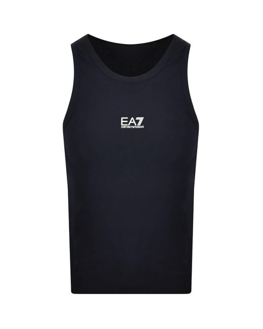 EA7 Blue Emporio Armani Logo Vest for men