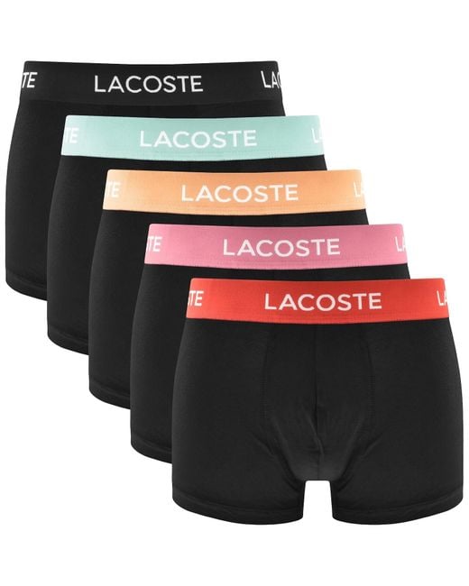 Lacoste Black Underwear 5 Pack Trunks for men