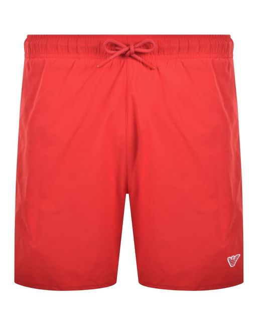 Armani Red Emporio Boxer Swim Shorts for men