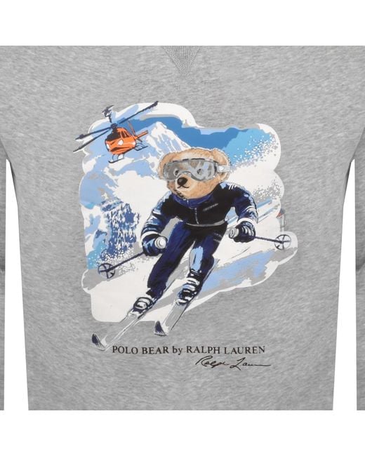 Ralph Lauren Gray Active Bear Sweatshirt Heather for men