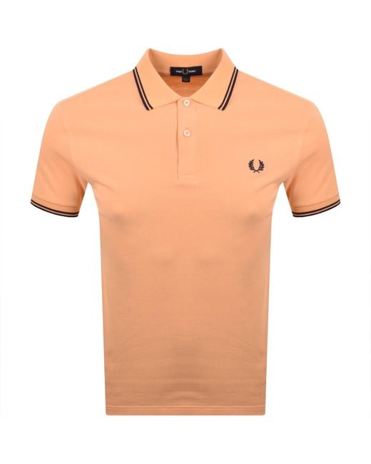 Fred Perry Orange Twin Tipped Polo T Shirt for men