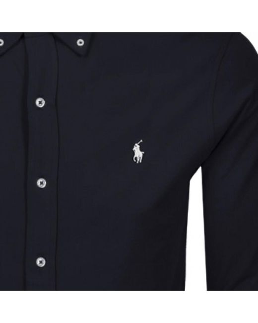 Ralph Lauren Blue Featherweight Mesh Shirt for men