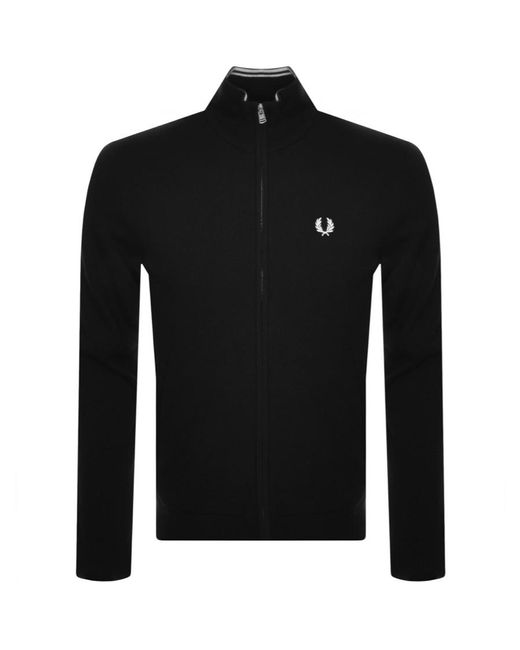 Fred Perry Classic Knit Full Zip Cardigan in Black for Men Lyst