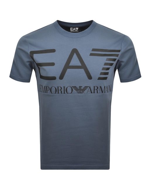 EA7 Blue Emporio Armani Logo T Shirt China for men