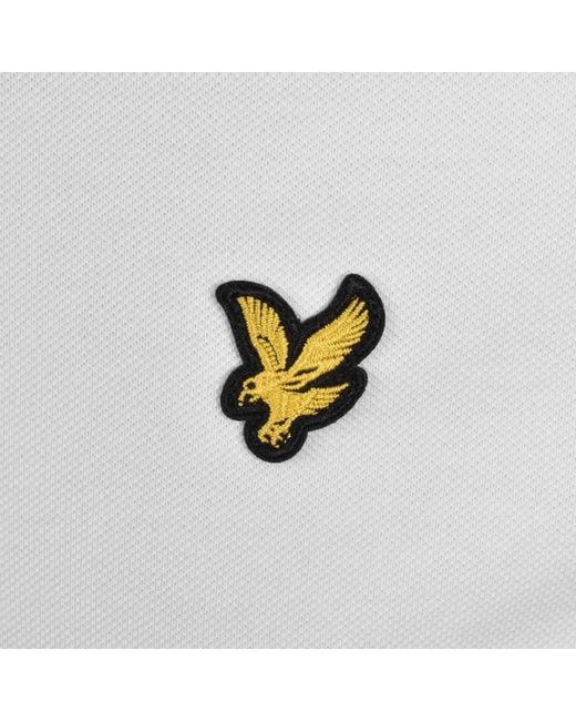 Lyle & Scott White Fine Tipped Polo T Shirt for men