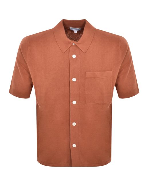 Norse Projects Orange Rollo Cotton Linen Shirt for men