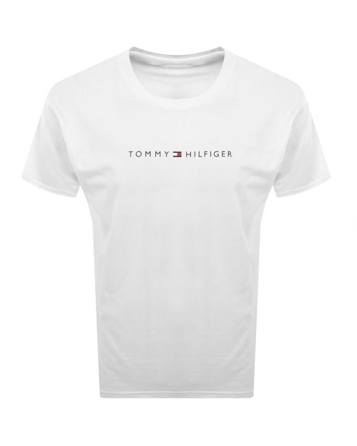 Tommy Hilfiger White Logo T Shirt for men