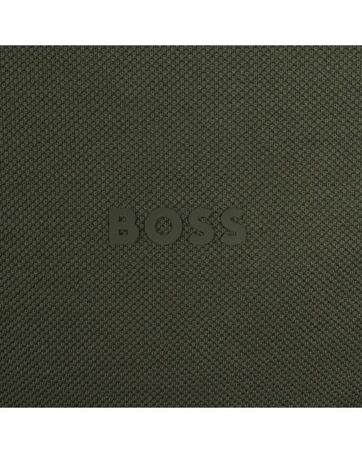 BOSS BUSINESS Green Boss Parlay 147 Mercerised Polo for men