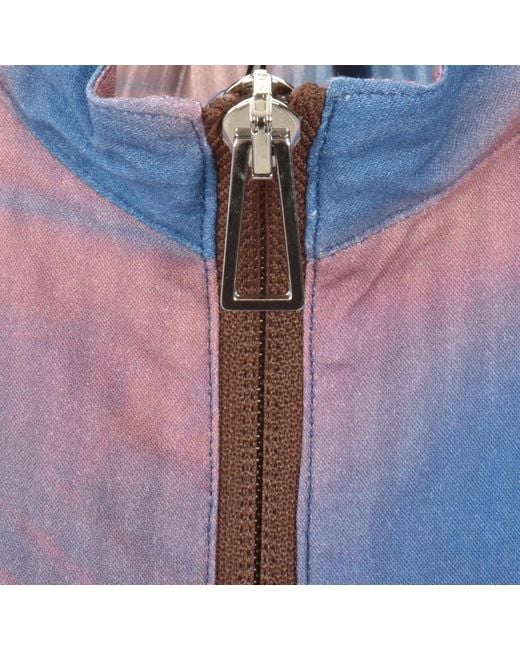 Paul Smith Blue Shadow Palm Half Zip Jacket for men