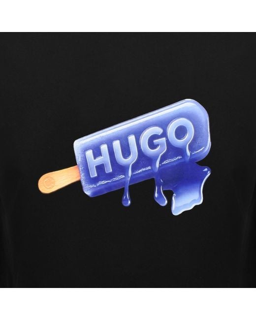 HUGO Black Noglasy Graphic T Shirt for men