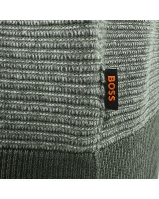 Boss Gray Boss Aspoki Knit Jumper for men