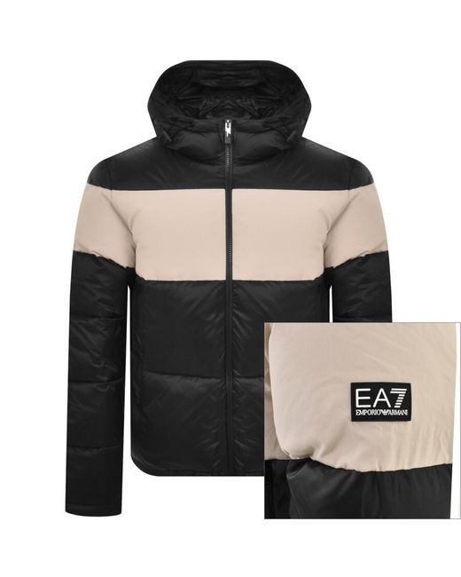 EA7 Black Emporio Armani Quilted Bomber Jacket for men